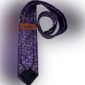 Missoni Zigzag Purple and Silver Vintage Tie